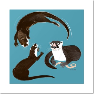 Asiatic and African clawless otter Posters and Art